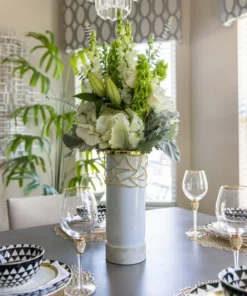 Inspire Me! Home Decor White Glass Vase With Mesh Design (2 Styles)