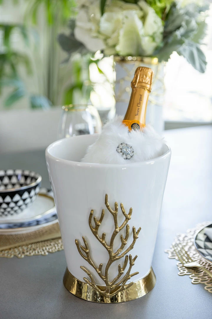 Inspire Me! Home Decor White Ceramic Utensil Holder With Gold Textured Details & Base " From Pops Of Color Home Collection" 5 Inspire Me! Home Decor White Ceramic Utensil Holder With Gold Textured Details & Base " From Pops Of Color Home Collection"