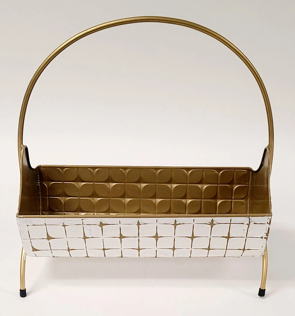 Inspire Me! Home Decor Indoor/Outdoor Gold And White Planters (2 Sizes) 5 Inspire Me! Home Decor Indoor/Outdoor Gold And White Planters (2 Sizes)