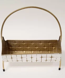 Inspire Me! Home Decor Indoor/Outdoor Gold And White Planters (2 Sizes) 10 Inspire Me! Home Decor Indoor/Outdoor Gold And White Planters (2 Sizes)