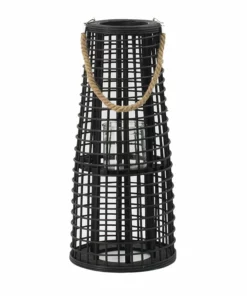 Inspire Me! Home Decor Indoor/Outdoor Rattan Black Tapered Lantern (2 Sizes) 7 Inspire Me! Home Decor Indoor/Outdoor Rattan Black Tapered Lantern (2 Sizes)