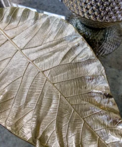 Inspire Me! Home Decor Large Gold Metal Leaf Tray