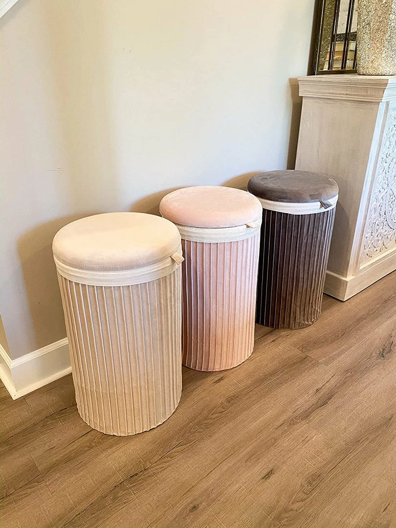 Inspire Me! Home Decor Lydia Pleated Hamper (3 Colors) 3 Inspire Me! Home Decor Lydia Pleated Hamper (3 Colors)