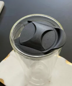 Inspire Me! Home Decor Double Wall Clear Glass Travel Mug