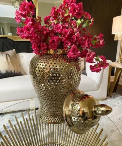 Inspire Me! Home Decor Oversized Gold Ginger Jar With Lid