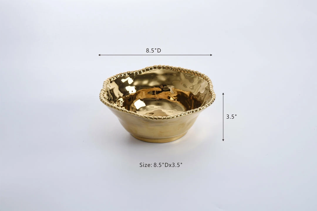 Inspire Me! Home Decor Gold Wavy Beaded Bowls (2 Sizes) 6 Inspire Me! Home Decor Gold Wavy Beaded Bowls (2 Sizes)