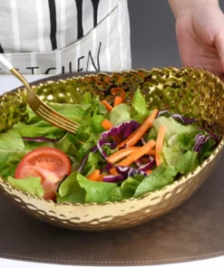 Inspire Me! Home Decor Gold Oval Hammered Porcelain Bowl 21 Inspire Me! Home Decor Gold Oval Hammered Porcelain Bowl