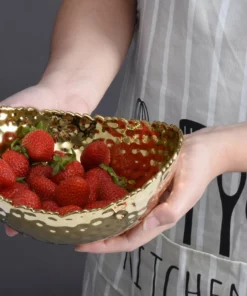 Inspire Me! Home Decor Gold Oval Hammered Porcelain Bowl 23 Inspire Me! Home Decor Gold Oval Hammered Porcelain Bowl