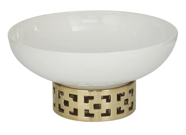 Inspire Me! Home Decor Extra Large White Ceramic Bowl With Gold Cutout Detail 4 Inspire Me! Home Decor Extra Large White Ceramic Bowl With Gold Cutout Detail