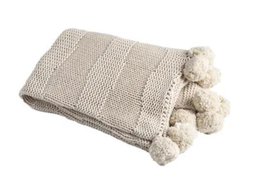 Inspire Me! Home Decor Knit Pom Pom Throw (2 Colors) 7 Inspire Me! Home Decor Knit Pom Pom Throw (2 Colors)