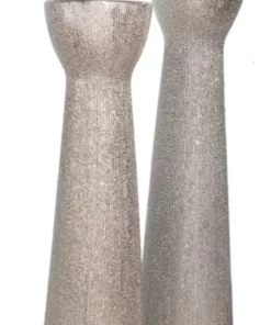 Inspire Me! Home Decor Set Of 2 Ceramic Beaded Candle Holders (2 Colors)