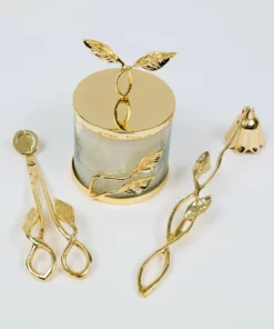 Inspire Me! Home Decor Gold Leaf Candle Bundle