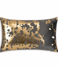 Cloud9d Elise Charcoal Gold Pillow - 14" X 20" PILLOWS, RUGS, & THROWS
