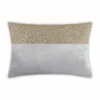 Cloud9d PILLOWS, RUGS, & THROWS Lena - Grey Velvet Pillow 5" Top Beaded In Gold Beadwork - 20" X 14"