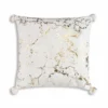 Cloud9d Rami - Faux Fur Pillow W/ Gold Printing And Pom Pom Trim - 20" X 20" 2 Cloud9d Rami - Faux Fur Pillow W/ Gold Printing And Pom Pom Trim - 20" X 20"