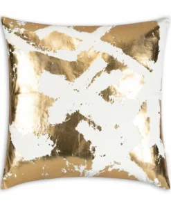 Cloud9d Zara Ivory Gold Pillow - 22" X 22"