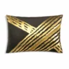 Cloud9d PILLOWS, RUGS, & THROWS Zara - Charcoal Velvet Pillow W/ Abstract Gold Foil And Embroidery - 20" X 14"