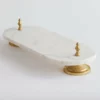 Inspire Me! Home Decor Marble Pedestal Tray W/ Gold Legs