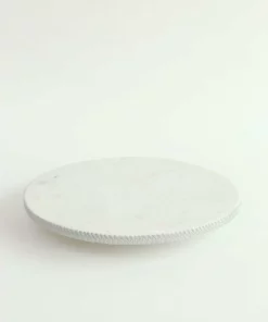 Inspire Me! Home Decor White Marble Round Lazy Susan W/ Silver Textured Edge 8 Inspire Me! Home Decor White Marble Round Lazy Susan W/ Silver Textured Edge