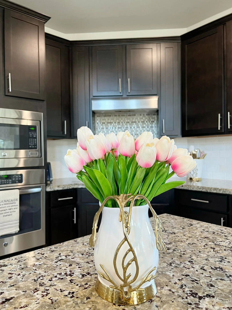 Inspire Me! Home Decor White Ceramic Pitcher With Gold Textured Design Handle & Base " From Pops Of Color Home Collection" 5 Inspire Me! Home Decor White Ceramic Pitcher With Gold Textured Design Handle & Base " From Pops Of Color Home Collection"