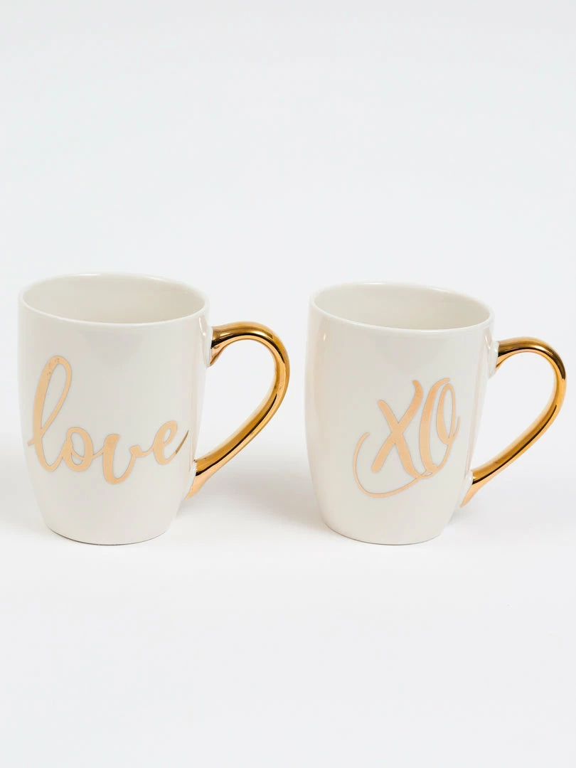 Inspire Me! Home Decor White Mug With Gold Handle (2 Styles) 4 Inspire Me! Home Decor White Mug With Gold Handle (2 Styles)