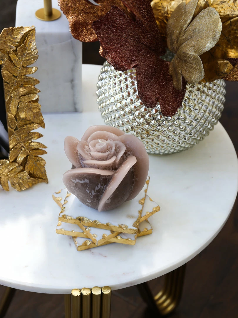 Inspire Me! Home Decor Beige Opaque Rose Candle (3 Sizes) 5 Inspire Me! Home Decor Beige Opaque Rose Candle (3 Sizes)