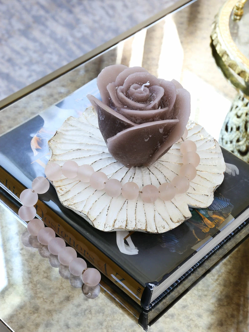 Inspire Me! Home Decor Beige Opaque Rose Candle (3 Sizes) 6 Inspire Me! Home Decor Beige Opaque Rose Candle (3 Sizes)