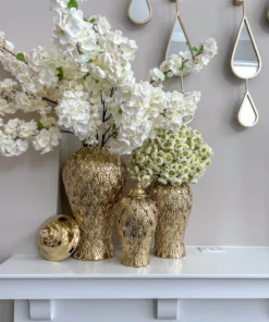 Inspire Me! Home Decor Gold Petal Textured Ginger Jars (3 Sizes)