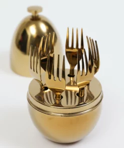 Inspire Me! Home Decor Gold Egg Shaped Utensil Holder (2 Styles)