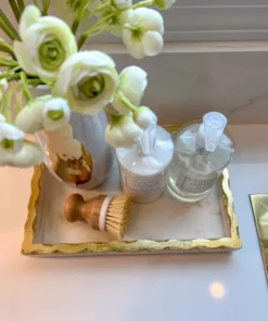 Inspire Me! Home Decor Rectangle Marble Tray With Gold Edge