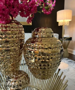 Inspire Me! Home Decor Gold Hammered Ginger Jar (2 Sizes)