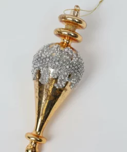 Inspire Me! Home Decor Gold Metallic Glass Finial Ornament (2 Colors)