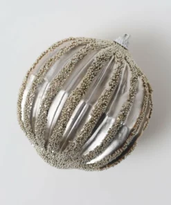 Inspire Me! Home Decor Gold Ribbed Orb Ornaments (2 Colors)