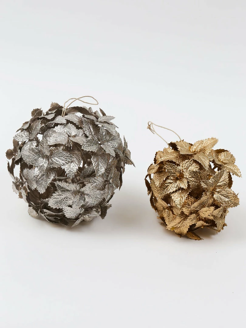 Inspire Me! Home Decor Gold Leaf Orb Ornaments (2 Colors) 4 Inspire Me! Home Decor Gold Leaf Orb Ornaments (2 Colors)