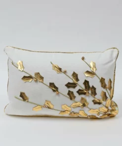Inspire Me! Home Decor Gold Poinsettia Branch Pillow (2 Colors)