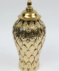 Inspire Me! Home Decor Gold Petal Textured Ginger Jars (3 Sizes)