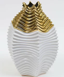Inspire Me! Home Decor White And Gold Two Tone Vase