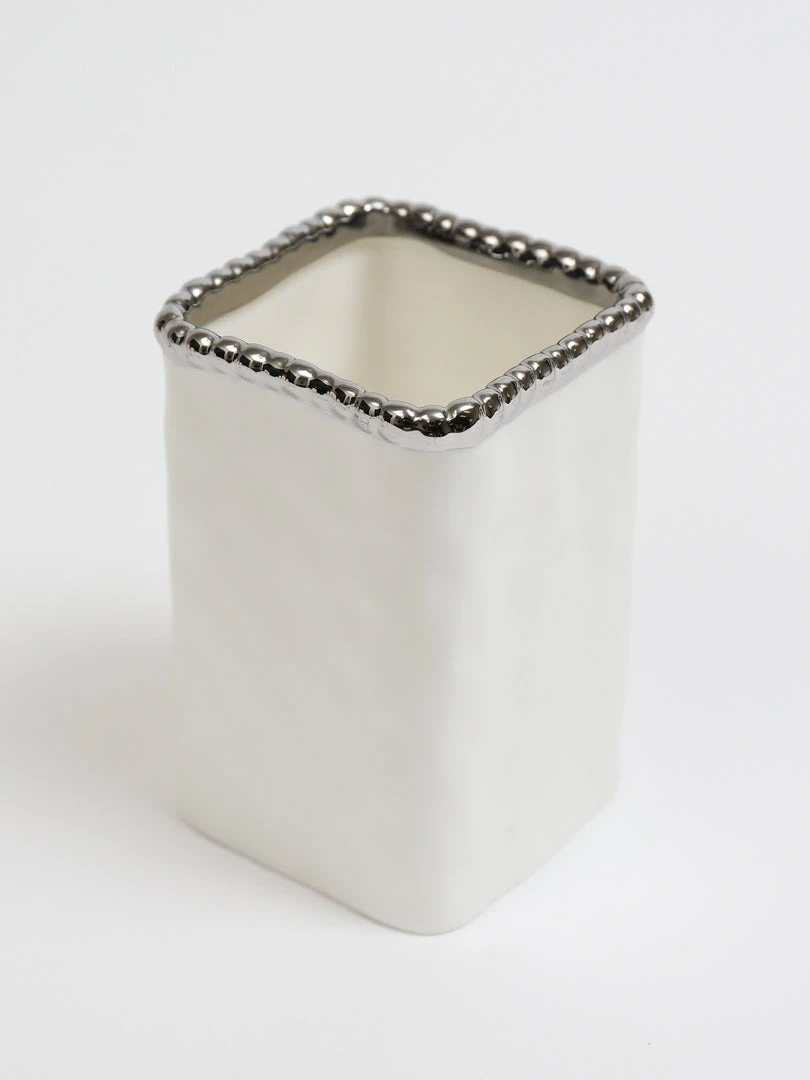 Inspire Me! Home Decor White & Silver Beaded Vanity Collection (3 Items) Each Sold Indiviually 9 Inspire Me! Home Decor White & Silver Beaded Vanity Collection (3 Items) Each Sold Indiviually