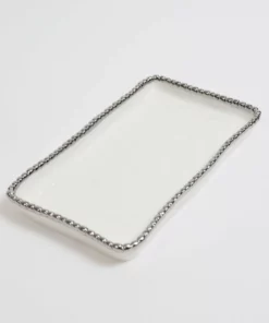 Inspire Me! Home Decor White & Silver Beaded Vanity Collection (3 Items) Each Sold Indiviually 14 Inspire Me! Home Decor White & Silver Beaded Vanity Collection (3 Items) Each Sold Indiviually