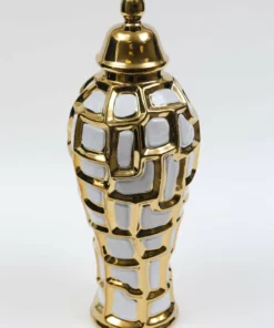 Inspire Me! Home Decor Gold & White Ginger Jar (3 Sizes)