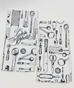 Inspire Me! Home Decor Set Of 2 Black And White Kitchen Utensil Towels (3 Styles)
