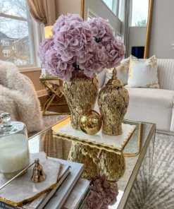 Inspire Me! Home Decor Gold Petal Textured Ginger Jars (3 Sizes)