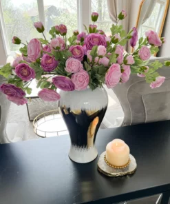 Inspire Me! Home Decor Floral Stems 25" Real Touch Triple Bloom Ranunculus Stem (2 Colors)