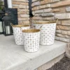 Inspire Me! Home Decor Indoor/Outdoor Gold And White Etched Planters (3 Sizes)