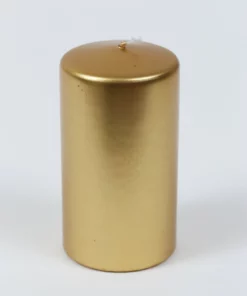 Inspire Me! Home Decor Polished Gold Metallic Pillar Candle