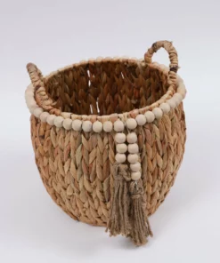 Inspire Me! Home Decor Braided Baskets With Beaded Tassel (Set Of 2)