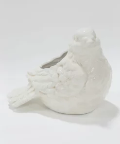 Inspire Me! Home Decor SEASONAL White Outdoor/Indoor Bird Planter/Vase
