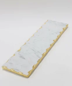 Inspire Me! Home Decor Marble Metallic Edged Rectangle Tray (2 Colors)