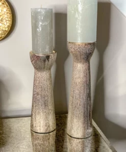 Inspire Me! Home Decor Set Of 2 Ceramic Beaded Candle Holders (2 Colors)