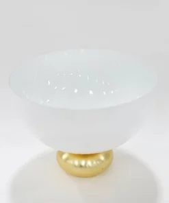 Inspire Me! Home Decor White Glass Bowl With Gold Round Base